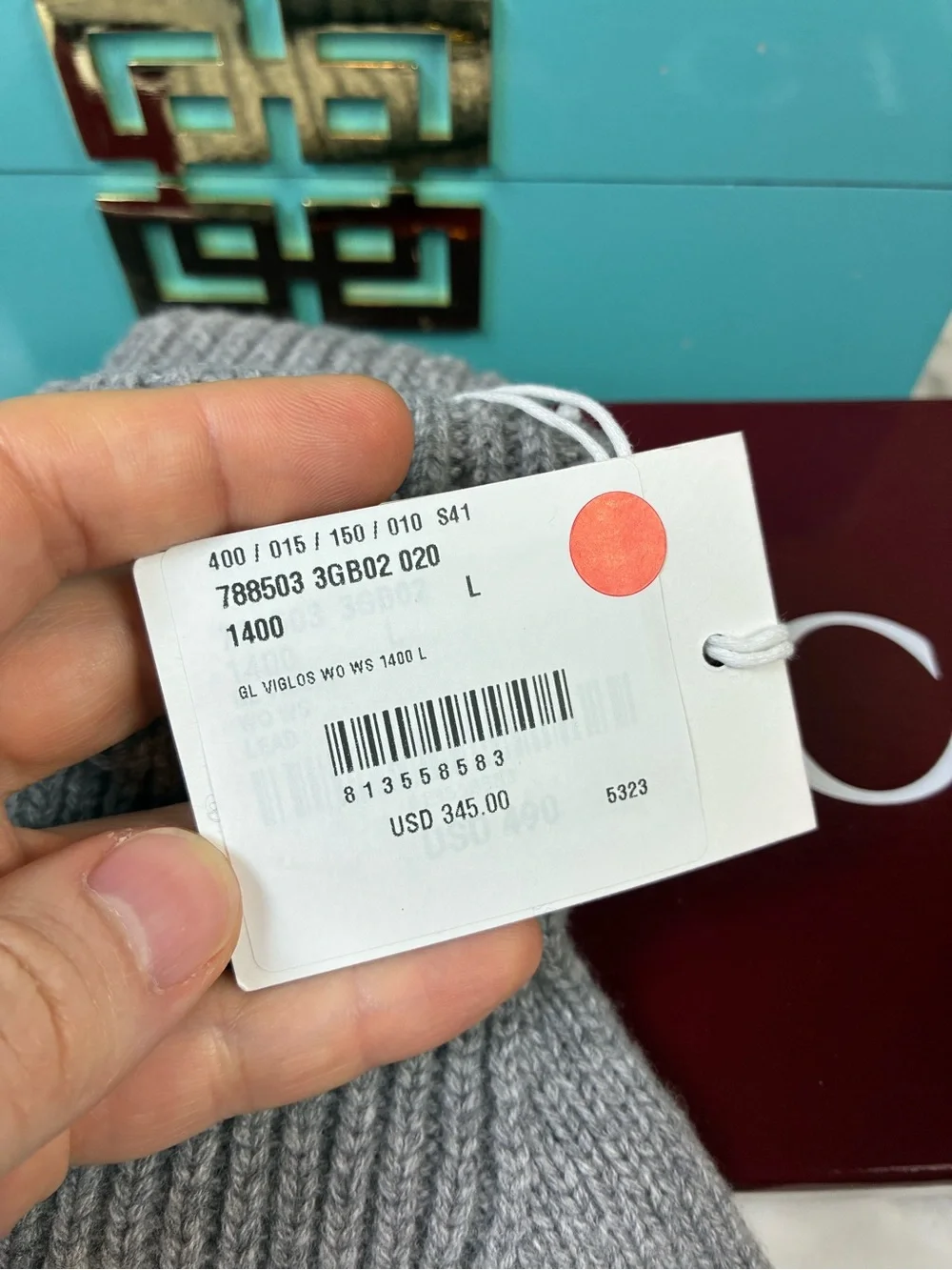 Gucci Cashmere & Wool Size Large Grey Gloves - $345 Retail NWT & Box